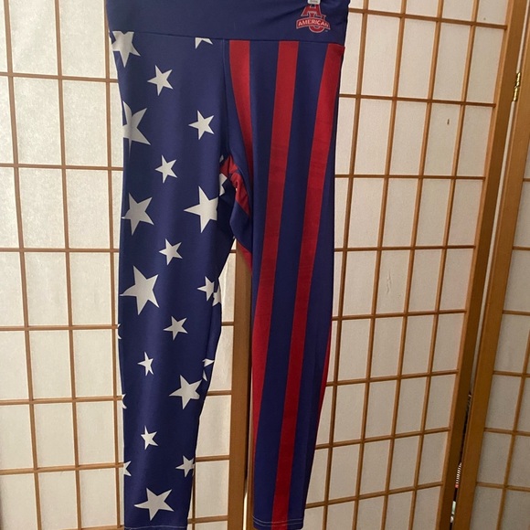 Made Loyal Women's American Flag Patriotic Stars & Stripes Leggings Medium USA - Picture 2 of 6